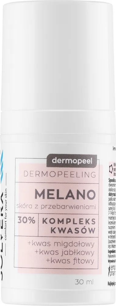 Solverx Dermopeel Peeling Melano кислотный дермопилинг 30% миндальная яблочная и фитовая кислоты 30 мл