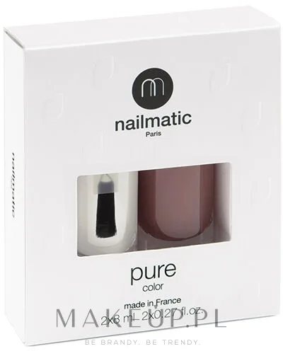 Набор Nailmatic Pure Color база и топ 2 в 1 8 мл и лак для ногтей 8 мл, оттенок Alaia - Taupe Brown