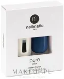 Набор Nailmatic Pure Color база и топ 2 в 1 8 мл и лак для ногтей 8 мл, оттенок Lou - Navy Blue — фото 1