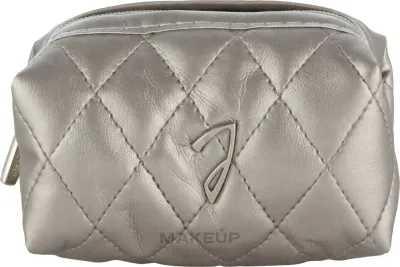 Косметичка Janeke A6134VT футляр стеганый серебристый 10,5х5,5х5,5 см