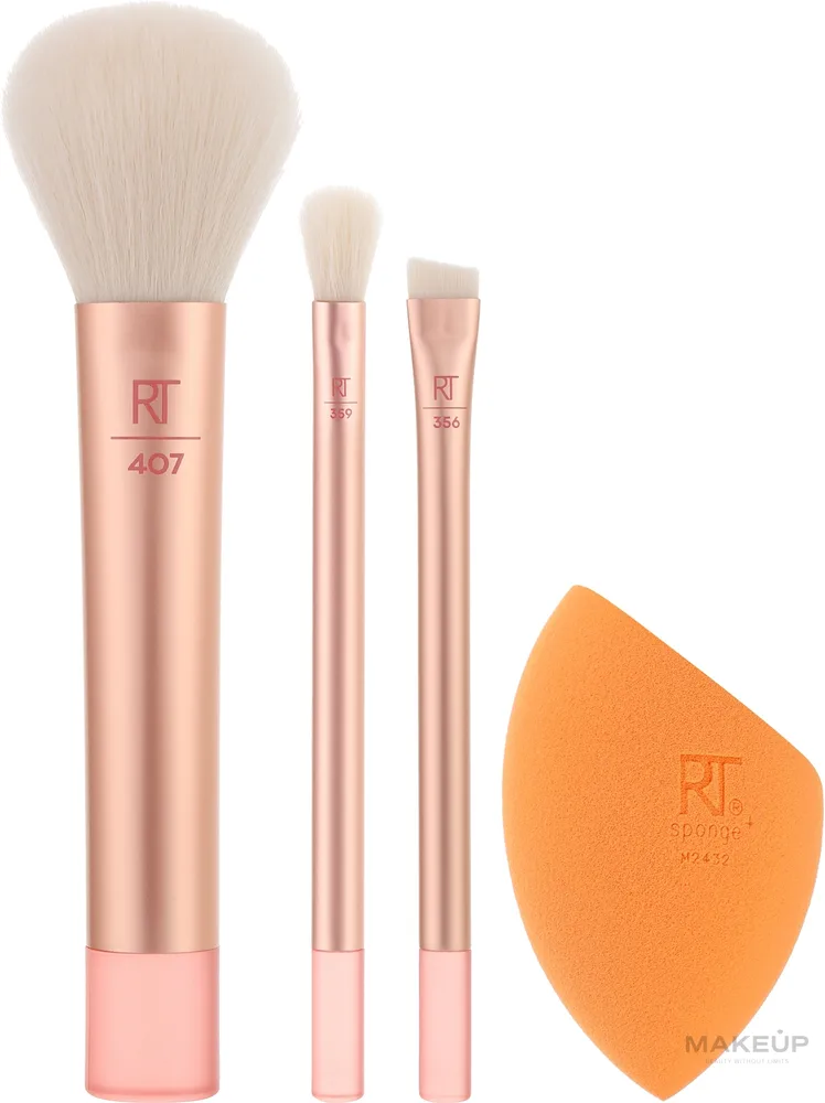 Набор Real Techniques Midi Moment Face + Cheek + Eye кисть для румян кисть для теней кисть для подводки и спонж
