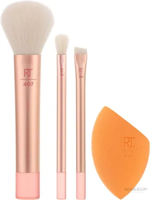 Набор Real Techniques Midi Moment Face + Cheek + Eye кисть для румян кисть для теней кисть для подводки и спонж