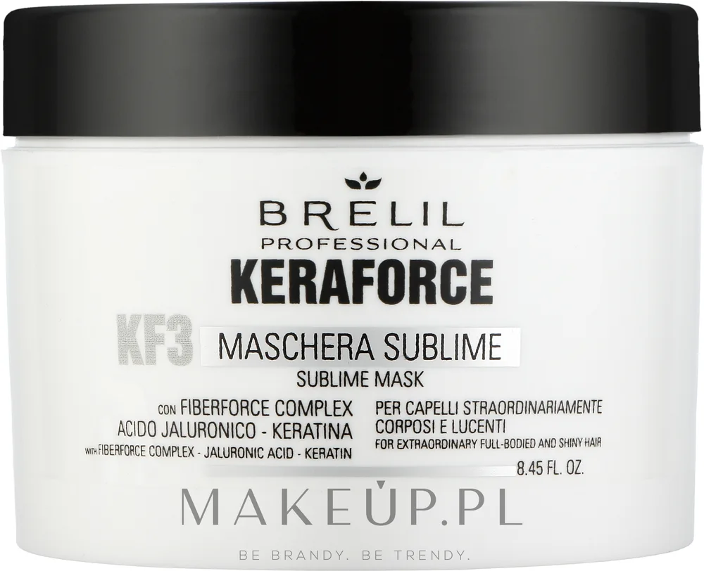 Маска для волос Brelil Keraforce восстанавливающая с кератином, гиалуронат натрия, протеин пшеницы, пантенол, 200 мл