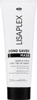 Маска для волос Lisap Lisaplex Bond Saver восстанавливающая, растительный протеин, амодиметикон, для повреждённых волос, 250 мл