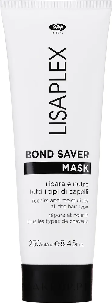 Маска для волос Lisap Lisaplex Bond Saver восстанавливающая, растительный протеин, амодиметикон, для повреждённых волос, 250 мл