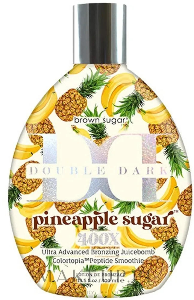 Tan Incorporated Brown Sugar Double Dark Pineapple Sugar 400X Ultra Advanced Bronzing Juicebomb Tanning Lotion - Лосьон для загара в солярии Brown Sugar Double Dark Pineapple Sugar 400X Juicebomb с кокосовым молочком и ультратёмными бронзерами, 400 мл