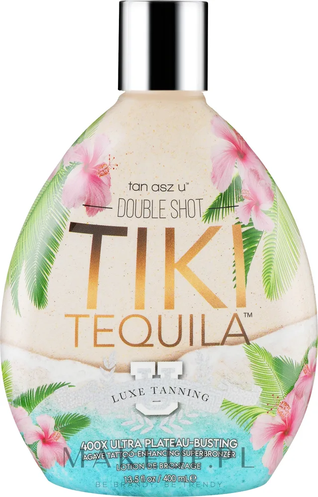 Бальзам для загара в солярии Tan Incorporated Tiki Tequila 400x Double Shot Luxe с экстрактом агавы и сквалан, защита татуировок, 400 мл