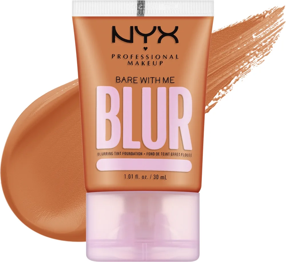NYX Professional Makeup Podkład - Тональная основа NYX Bare With Me Blur Tint Foundation матирующая веганская, 30 мл, оттенок 12 - Medium Dark