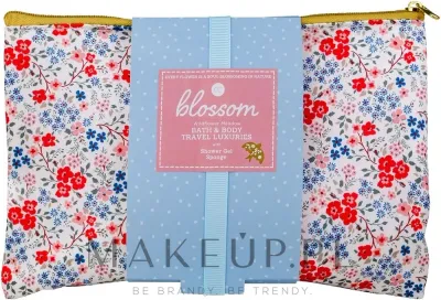 Набор Accentra Blossom гель для душа мочалка и косметичка с ароматом луговых цветов 100 мл