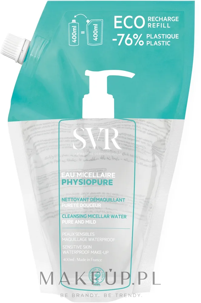 SVR Physiopure очищающая мицеллярная вода с магнием сменный блок 400 мл