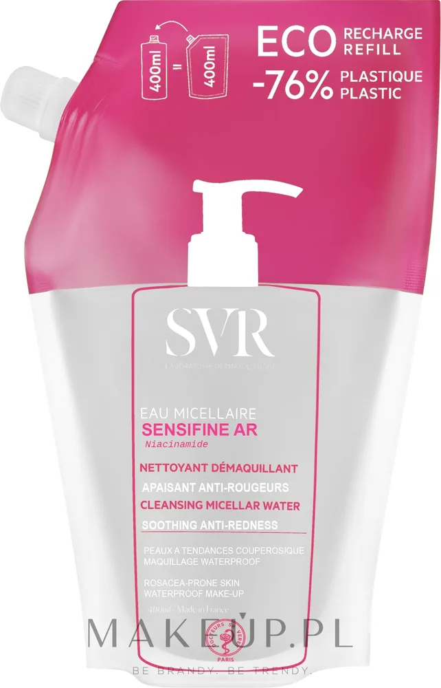 SVR Sensifine AR мицеллярная вода с ниацинамидом для чувствительной кожи сменный блок 400 мл