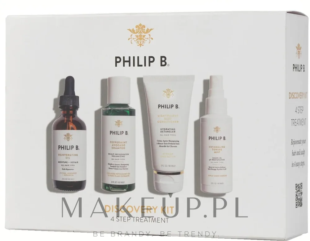 Набор Philip B 4 Step Treatment Discovery Kit спрей 60 мл кондиционер 60 мл шампунь и другое средство для волос