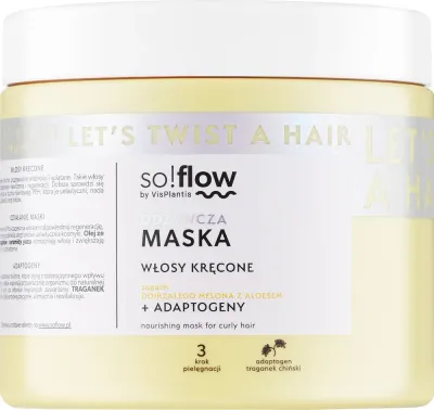 Маска для вьющихся волос So!Flow питательная, миндальное масло, экстракт юдзу, астрагал, льняное масло, 400 мл