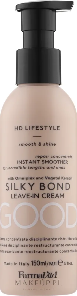 Крем для волос FarmaVita HD Life Style Silky Bond несмываемый, реконструкция и разглаживание, с растительным кератином, 150 мл