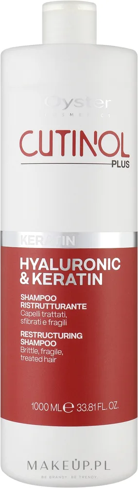 Oyster Cosmetics Oyster Cutinol Plus Keratin Restructuring Shampoo - Шампунь Oyster Cutinol Plus с кератином, гиалуроновой кислотой и мочевиной для ломких волос, 250/1000 мл, Италия