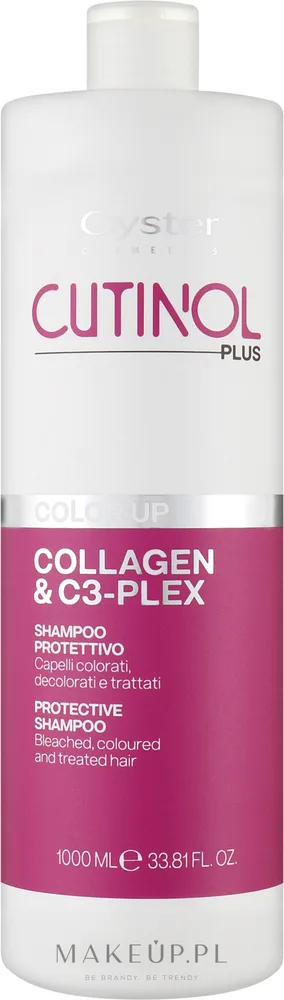 Oyster Cosmetics Oyster Cutinol Plus Collagen & C3-Plex Color Up Protective Shampoo - Шампунь Oyster Cutinol Plus с рисовым коллагеном, гамамелисом и пантенолом для окрашенных волос, 250/1000 мл, Италия