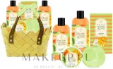 Набор Aurora Exotic Crush Mango & Pear гель для душа 300 мл шампунь 300 мл мыло и другие средства в корзинке — фото 1