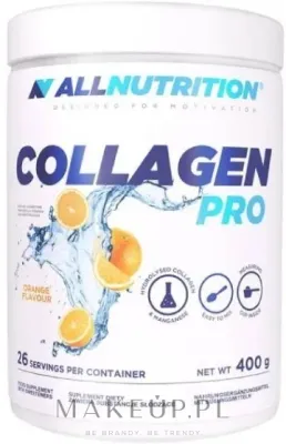 БАД Allnutrition / Collagen Pro Orange, коллаген, глюкозамин, хондроитин, апельсин, 400 г