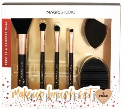 Набор кистей и спонжа для макияжа Magic Studio Make-Up Brush Set 6 шт