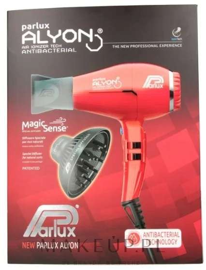 Фен Parlux Alyon Air Ionizer Tech Midnight Red с диффузором, мотор K-ADVANCE
