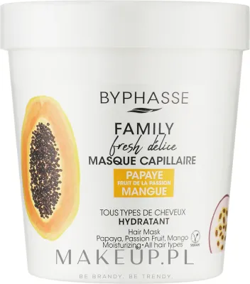 Маска для волос Byphasse Family Fresh Delice с папайей, маракуйей и манго, витамин C, для блеска, 250 мл