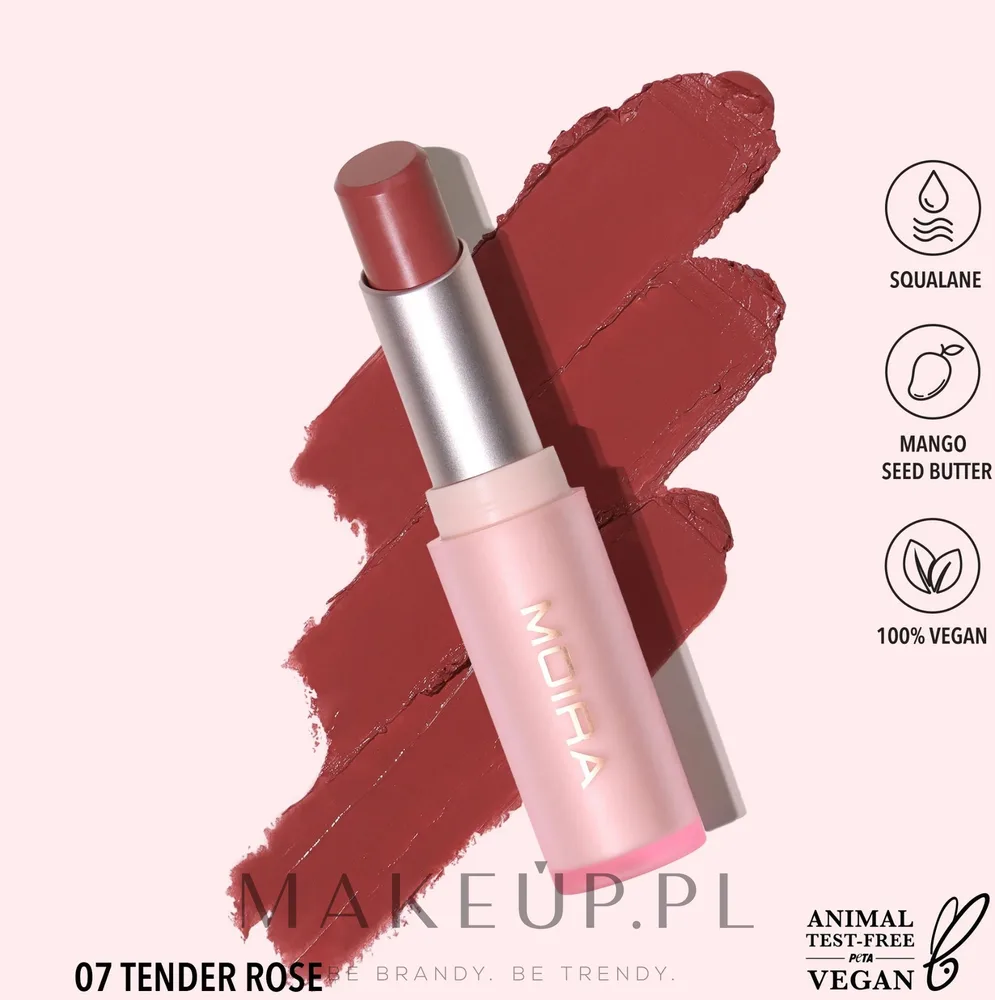 Помада для губ Moira Signature Lipstick с эффектом бальзама, 3,2 г, оттенок 007 - Tender Rose