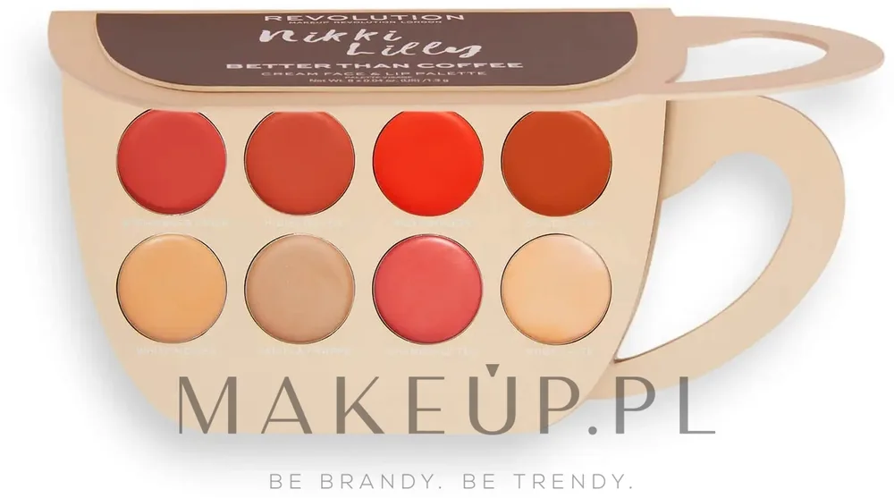 Кремовая палетка для лица и губ Makeup Revolution X Nikki Lilly Coffee Cup Palette 8 оттенков