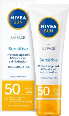 Солнцезащитный крем для лица NIVEA SUN Sensitive SPF 50 для чувствительной кожи 50 мл