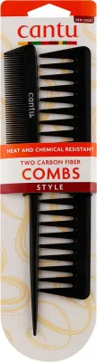 Набор карбоновых расчёсок для волос Cantu Carbon Fibre Comb Set 2 шт