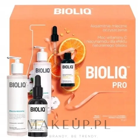 Набор Bioliq Pro мицеллярное молочко и сыворотка с витамином C ниацинамидом и очанкой 135+20 мл