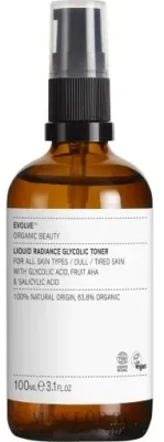 Тоник для лица Evolve Organic Beauty Liquid Radiance Glycolic Toner с гликолевой кислотой, для всех типов кожи, 100 мл