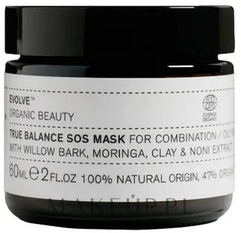 Восстанавливающая маска для лица для чувствительной кожи Evolve Organic Beauty True Balance SOS Mask