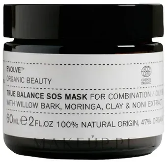 Восстанавливающая маска для лица для чувствительной кожи Evolve Organic Beauty True Balance SOS Mask