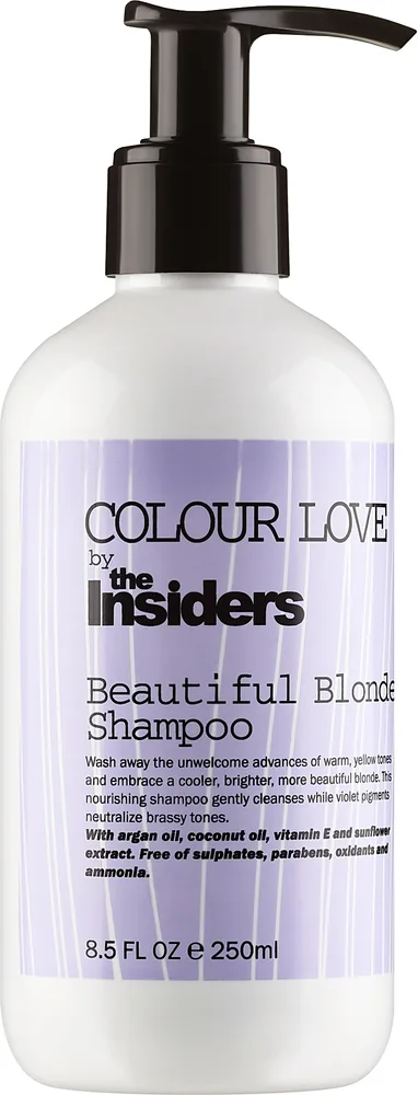 Шампунь The Insiders Beautiful Blonde с аргановым маслом против желтизны волос, 250 мл, Нидерланды