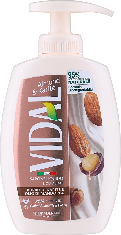 Мыло жидкое Vidal Liquid Soap Almond & Karite с миндалём и маслом ши, 300 мл
