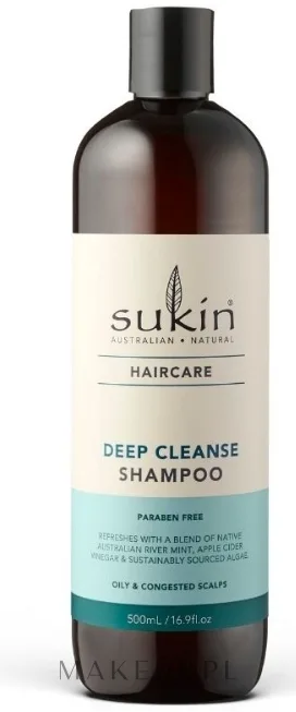 Шампунь Sukin Deep Cleanse с яблочным уксусом, водорослями и лимонным миртом, 500 мл, США