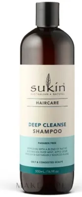 Шампунь Sukin Deep Cleanse с яблочным уксусом, водорослями и лимонным миртом, 500 мл, США