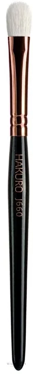 Плоская кисть для теней Hakuro Professional J660 чёрная из пушистого козьего ворса