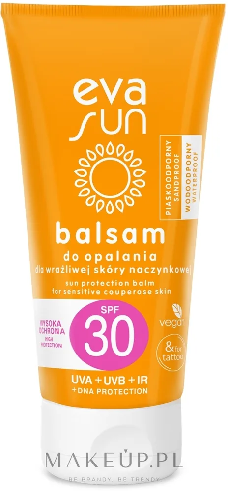Eva Natura Sun Protection Balm SPF30 — солнцезащитный бальзам SPF30 для чувствительной кожи с сосудистой сеточкой, 150 мл