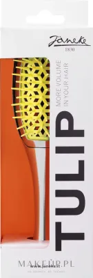 Щётка для укладки волос Janeke Vented Curvy Tulip Brush серебристо-жёлтый