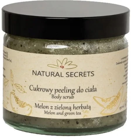 Сахарный скраб для тела Natural Secrets освежающая дыня с зелёным чаем, 250 мл