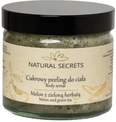 Сахарный скраб для тела Natural Secrets освежающая дыня с зелёным чаем, 250 мл