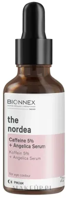 Сыворотка для области вокруг глаз Bionnex The Nordea Caffeine 5% + Angelica с кофеином экстрактом дягиля и альбиции для сияния 30 мл