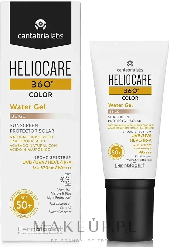 Гель для лица Cantabria Labs Heliocare 360 Color Water Gel тонирующий, SPF50+, 50 мл, оттенок Beige