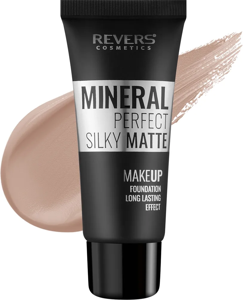 Тональная основа Revers Mineral Perfect Silky Matte Makeup Foundation матирующая шелковистая, 30 мл, оттенок 40 - Warm Beige