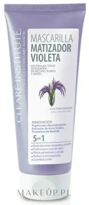 Тонирующая маска для светлых волос Cleare Institute Violet против желтизны, экстракт баобаба, риса, масло ши, 200 мл