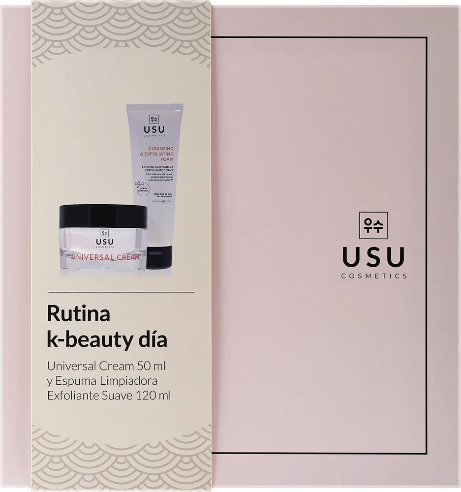 Набор Usu Cosmetics отшелушивающая очищающая пенка и универсальный крем с маслом ши 120+50 мл