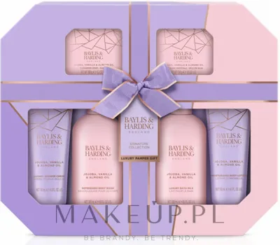 Набор Baylis & Harding Jojoba Vanilla & Almond Oil гель для душа 300 мл крем для душа 130 мл и другие средства 6 предметов