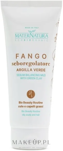 Маска для волос MaterNatura Sebum Balancing Mud with Green Clay с зелёной глиной, для жирной кожи головы, 100 мл