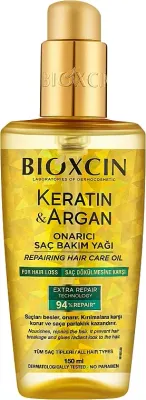 Масло для волос Bioxcin Keratin and Argan Repairing Hair Care Oil восстанавливающее, с кератином и аргановым маслом, 150 мл